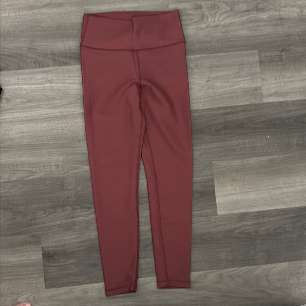 Aritzia-Burgundy High-Waisted Leggings